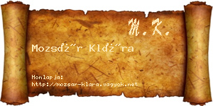 Mozsár Klára névjegykártya