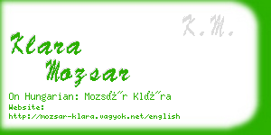 klara mozsar business card